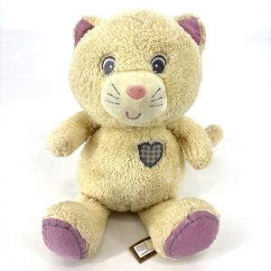 First & Main Yellow Kitty Cat Plush Lovey Plaid Heart Tender Friend Ashley